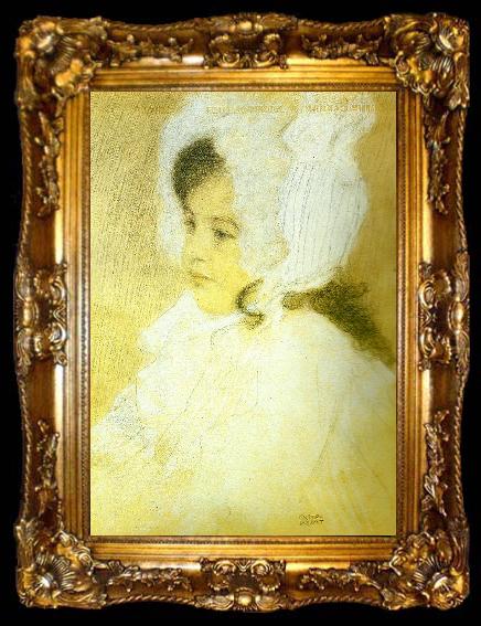 framed  Gustav Klimt portratt av flicka, ta009-2